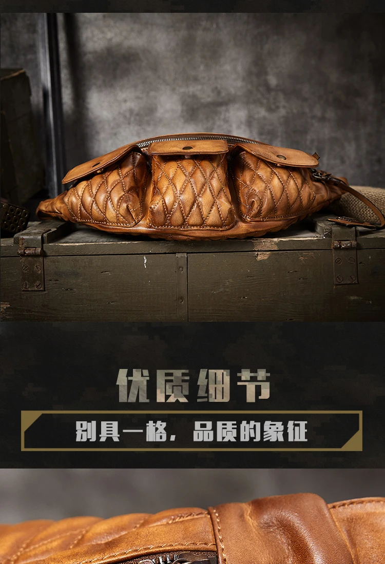Genuine Leather Waist Packs Fanny Pack Belt Bag Phone Pouch Bags Travel Waist Pack Male heuptas Waist Bag Leather Pouch