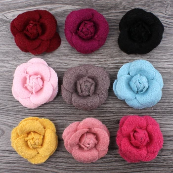 30pcs/lot 5.5cm 9colors Newborn Wool Felt Rose Flower For Girls Apparel/Hair Accessories Handmade Fabric Flowers For Headbands 1