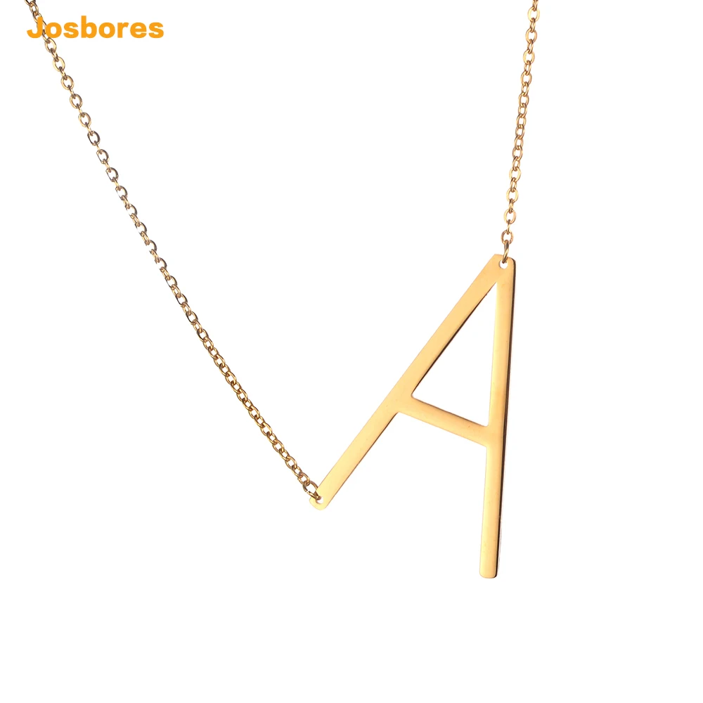 Мода Нержавеющая сталь буквы V Подвески Ожерелья для мужчин Для женщин золото