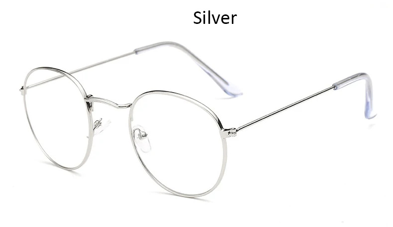 Silver Модная классическая оправа для очков, круглая Женская металлическая оправа, оптические очки, прозрачные компьютерные овальные очки, оправа для чтения - Цвет оправы: Silver