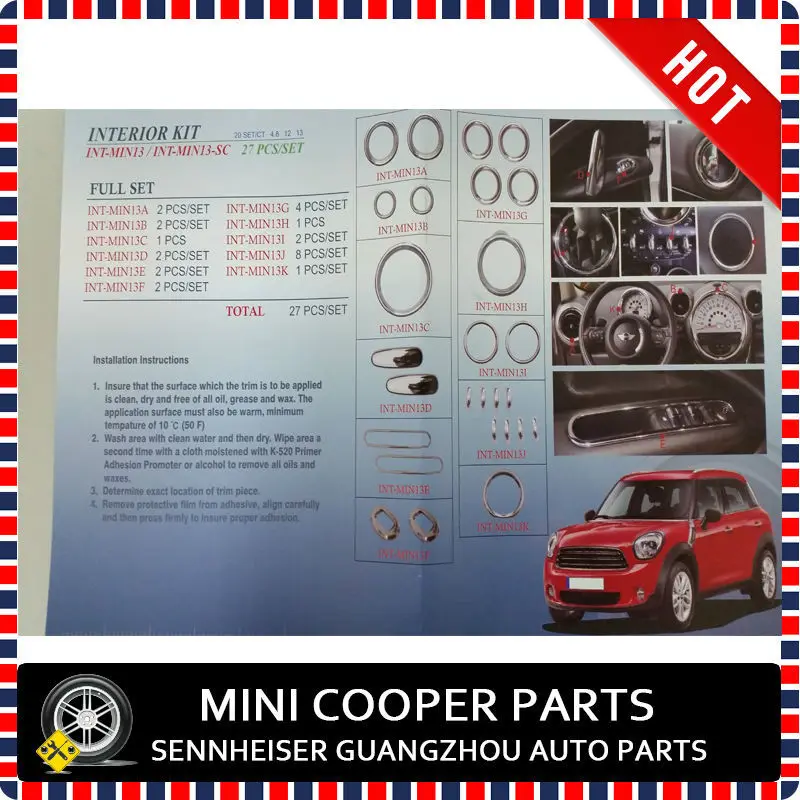 Совершенно новый x27 для BMW New MINI R60 COOPER хромированный чехол салона с полностью