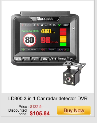Ruccess Dash камера DVR 3 в 1 радар детектор с gps для России Full HD 1080P 1296P Dashcam 2 камеры видео рекордер для автомобиля