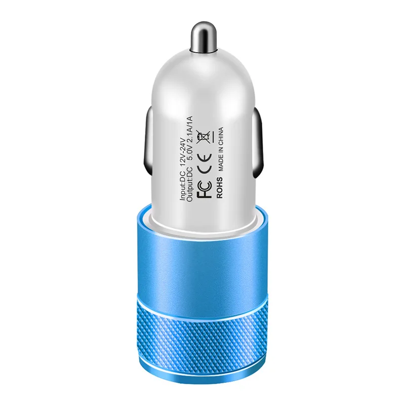 Blue White Olaf Mini Dual USB Автомобильное зарядное устройство Универсальный мобильный телефон автомобильное зарядное устройство для Xiaomi mi9 huawei samsung S8 iPhone 6 6s 7 8 Plus планшет - Тип штекера: Blue White