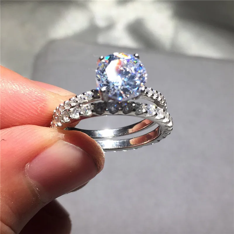 Бренд 100% Серебро 925 пробы обручальное кольцо Классические трендовые ювелирные