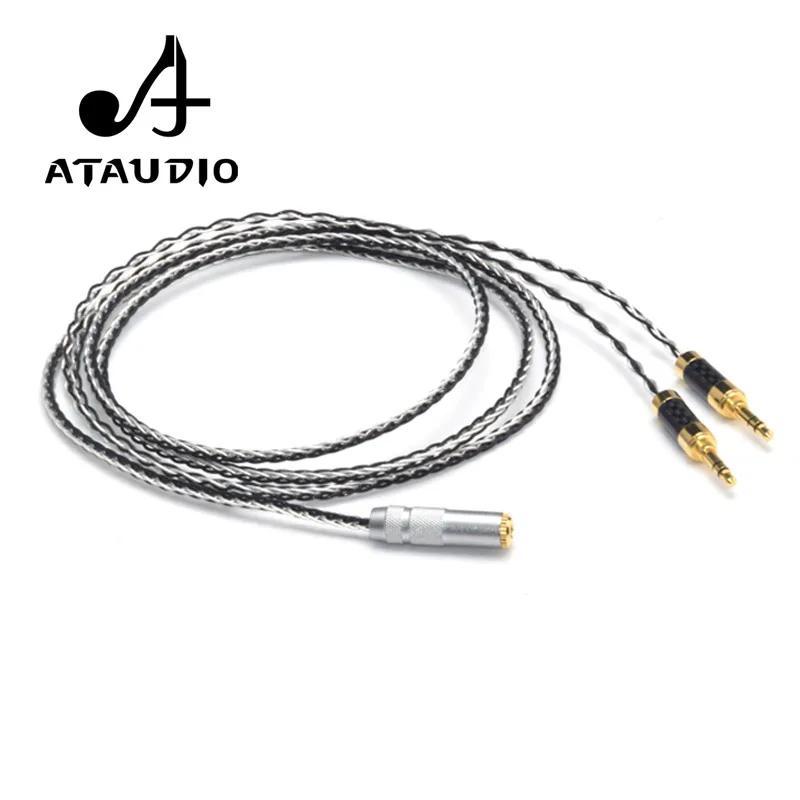 Серебряный Hi Fi кабель ATAUDIO 3 5 Мама папа высококачественный аудиокабель мм двойной
