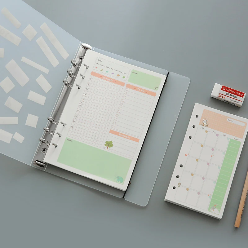 Бумажные заправки filofax цветная бумага с кольцевыми отверстиями A5 A6 еженедельная