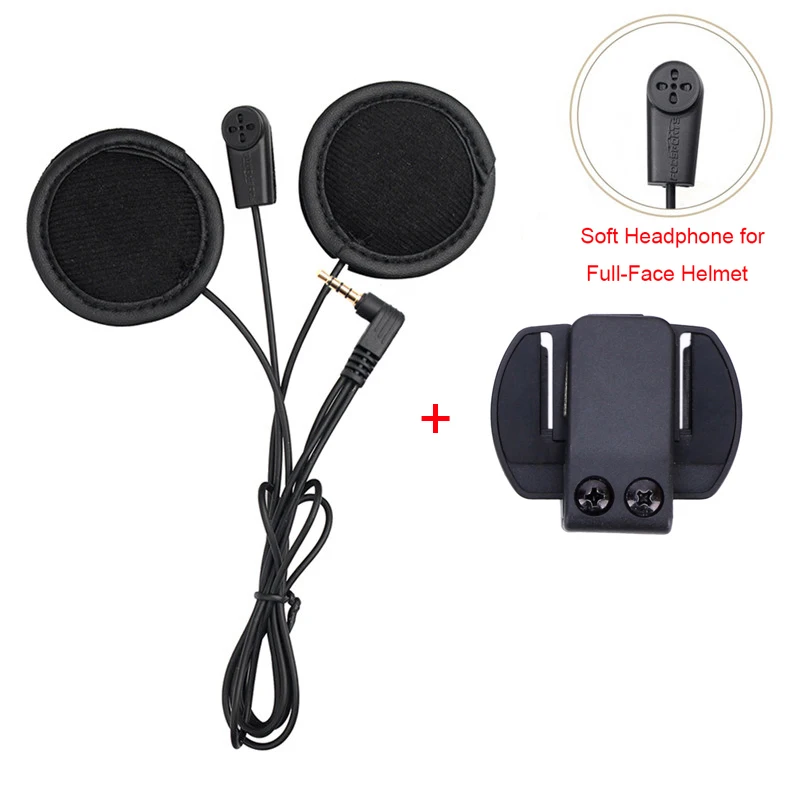 Fodsports полный шлем гарнитуры мягкий провод с зажимом для V4 V6Pro Bluetooth интегральный Шлем Интерком наушники 3,5 разъем