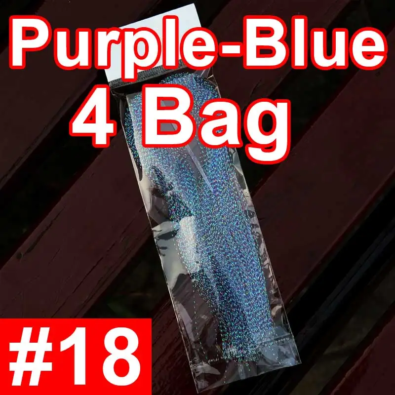 4 bags color n18 Bimoo 4 упаковки Flashabou Мишура для завязывания мушек Хрустальная вспышка для приманка с крючками материал для изготовления Krystal пряди золото серебро Радуга Розовый - Цвет: 4 bags color n18