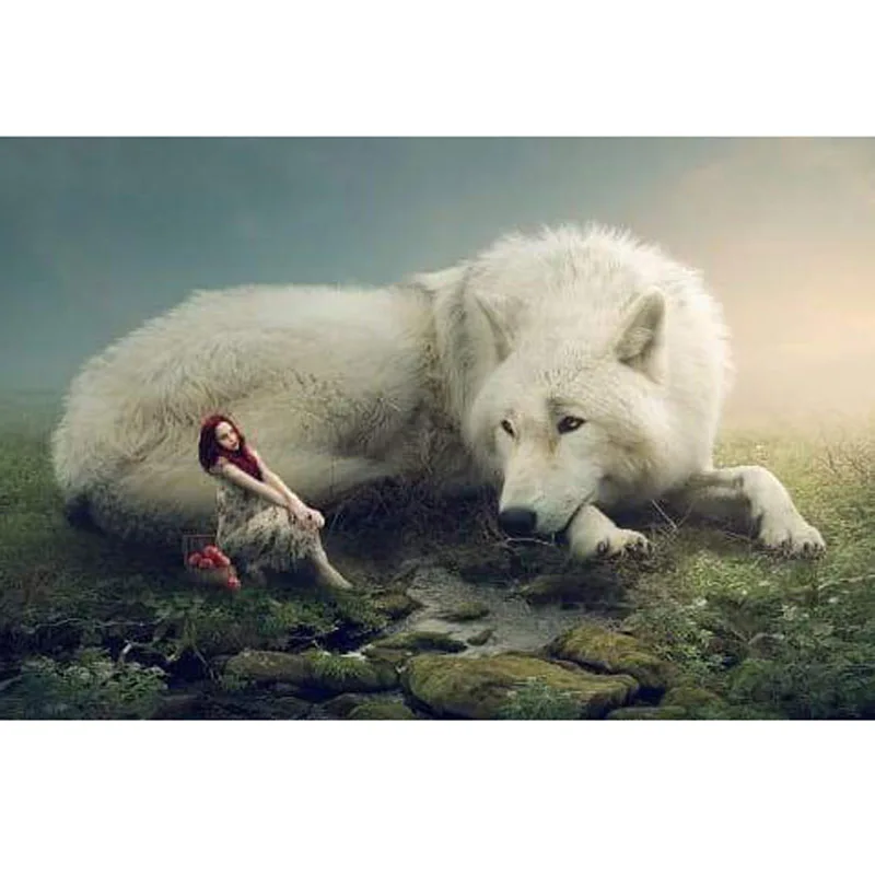 

Алмазная краска «сделай сам», живопись волка, чудовище, полностью сверло, квадратная, круглая краска из алмазов, яркая Стразы, домашний деко...