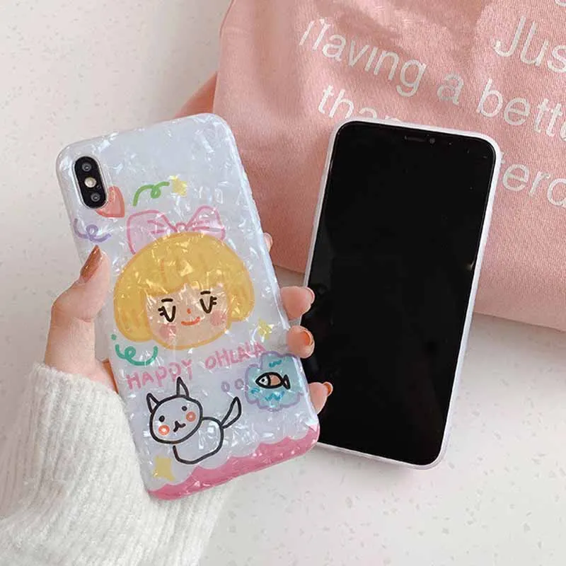 JIBAN Роскошная оболочка ручная роспись чехлы для телефонов Iphone XS Max/XR X 6 6s 7 plus 8