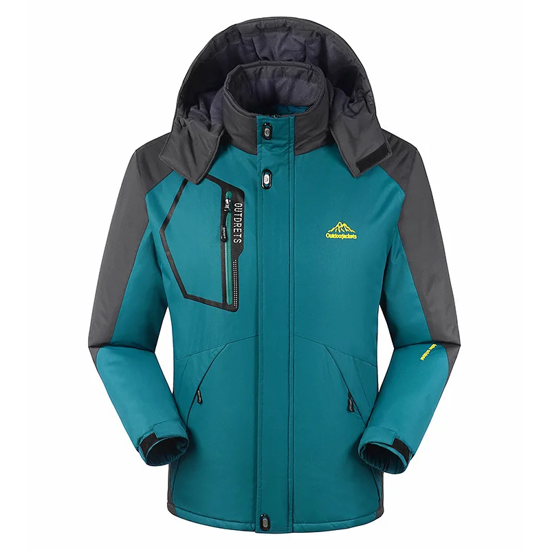 Fit-35 размера плюс L-6XL 7XL 8XL максимальная грудь 150 см теплое Стеганое пальто для мужчин зимняя куртка с капюшоном водонепроницаемая ветрозащитная
