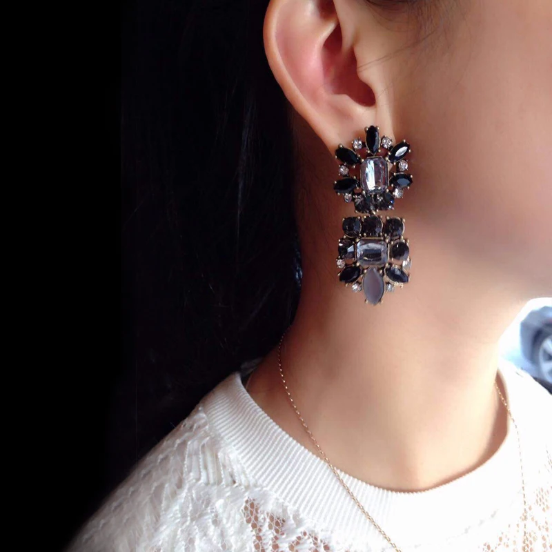 M28 Amorita Изысканная черная серьги подвески|all earrings|brand design earringsbrand name earrings |