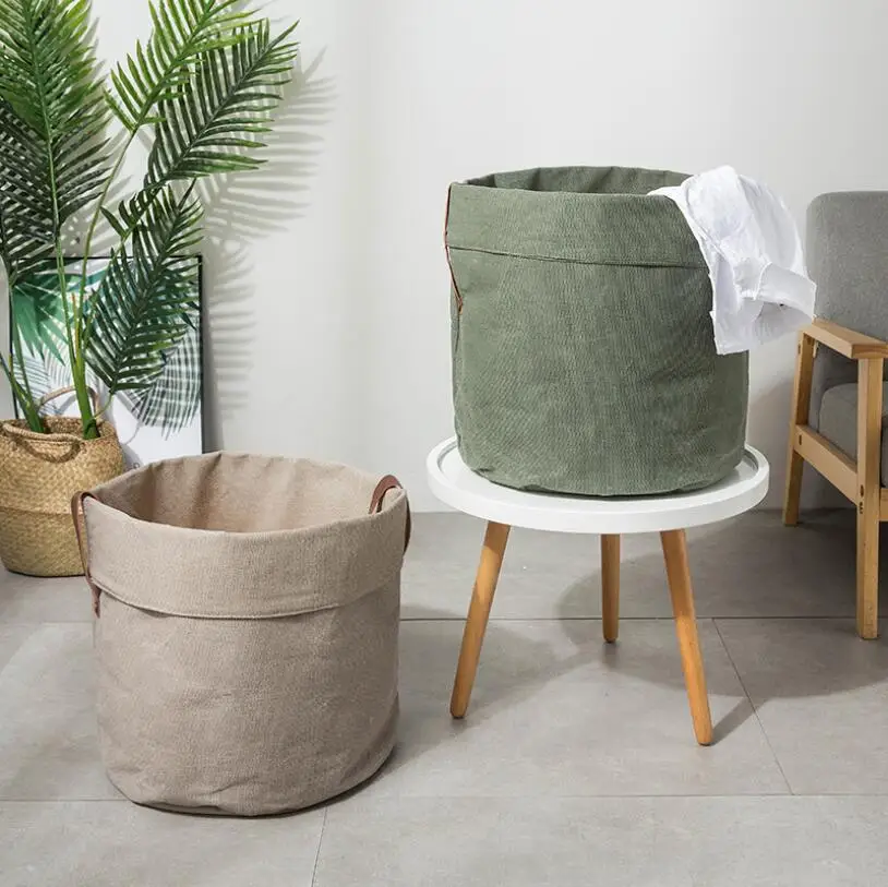 New Solid color series Folding Waterproof Laundry Hamper Clothes Storage Basket Home decoration barrel kids toy organizer bucket