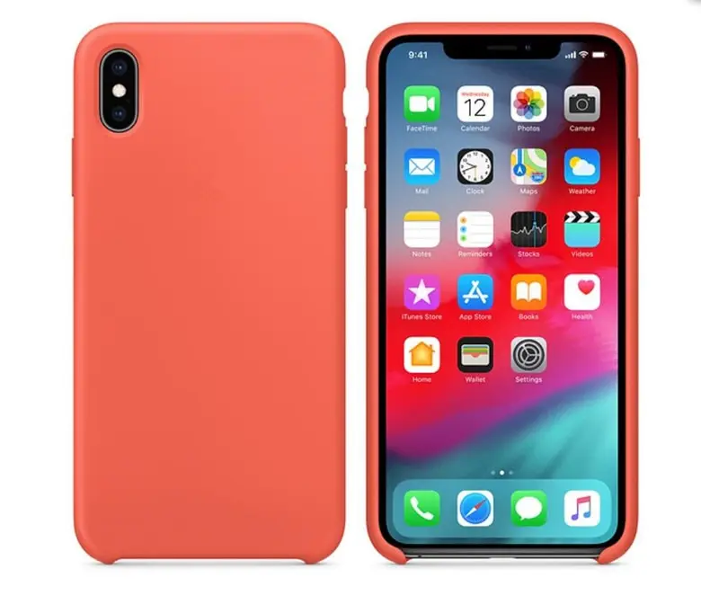 Nectraine Для iphone Xs Max чехол IMD кожа жидкий силиконовый официальный логотип Стиль Защитная крышка для iphone XS XR Xs Max 5,8/6,1/6,5 Дюймов - Цвет: Nectraine