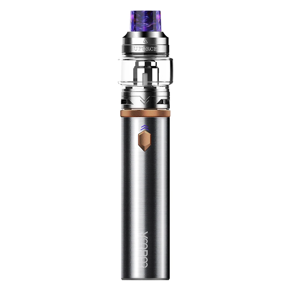 Набор электронных сигарет VOOPOO CALIBER PEN, 3000 мА/ч, набор для запуска ручки, макс. 110 Вт, выход 5 мл, Uforce Tank U4 U6, катушки - Цвет: Silver