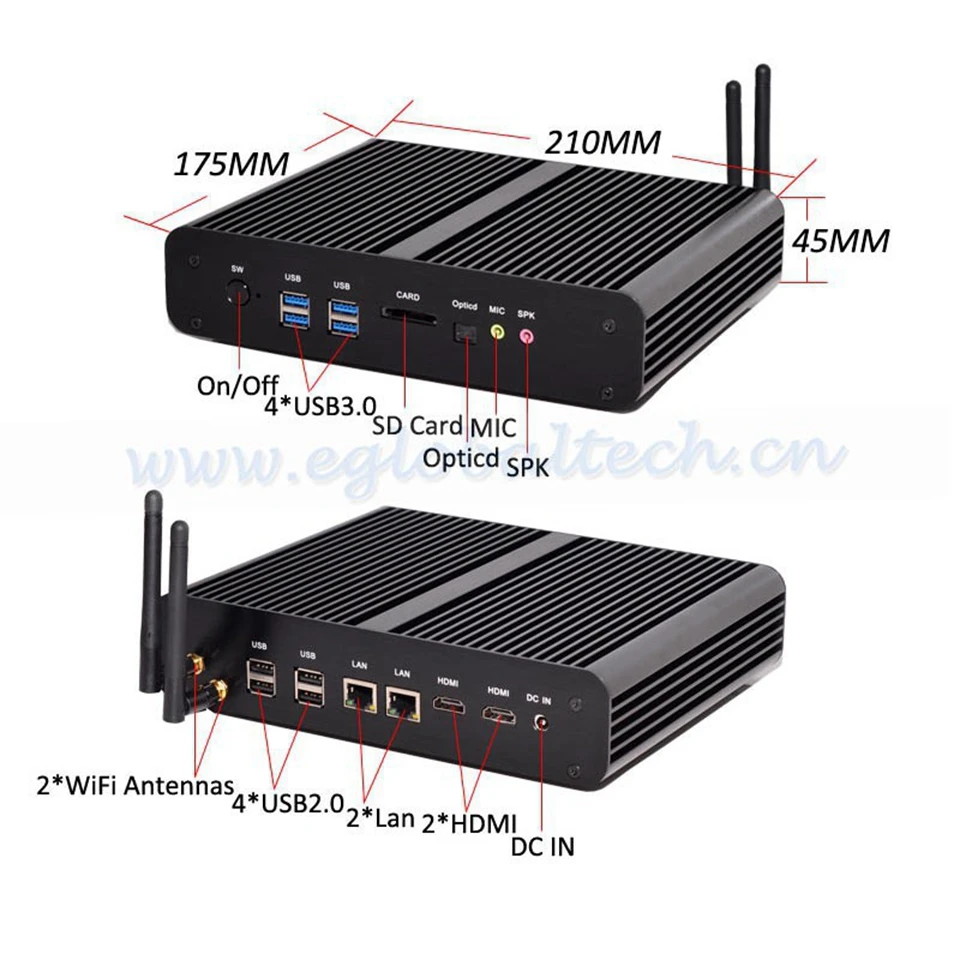 Лучшие персональные Мини ПК Intel Core i7 5500u 2 HDMI 2-RJ45 Lan Мини Персональный компьютер усовершенствованной технологии Windows10 коммерческих Офис micro компьютер 4 К HTPC WiFi