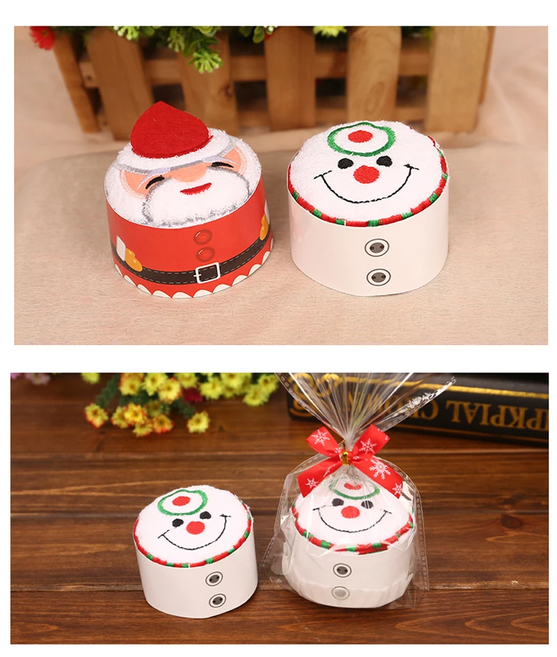 New Arrived Christmas Creative Cake Towel Gift Washcloth Dishcloth Xmas Cute Towel Presents