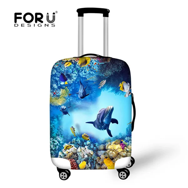 H5944 FORUDESIGNS/Забавный чехол с изображением животных дельфина для багажника подходит для 18-30 дюймовых чехлов Толстая эластичная Защитная защита от пыли для багажа - Цвет: H5944