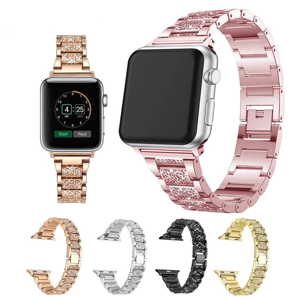 Шикарный совместимый ремешок для Apple Watch 38 мм 44 Роскошный металлический браслет