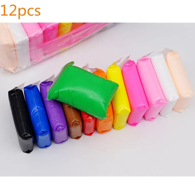 12 шт 24 36 шт./пакет светильник глины Цветной Playdough игрушки Slime Сухой Ручной литье