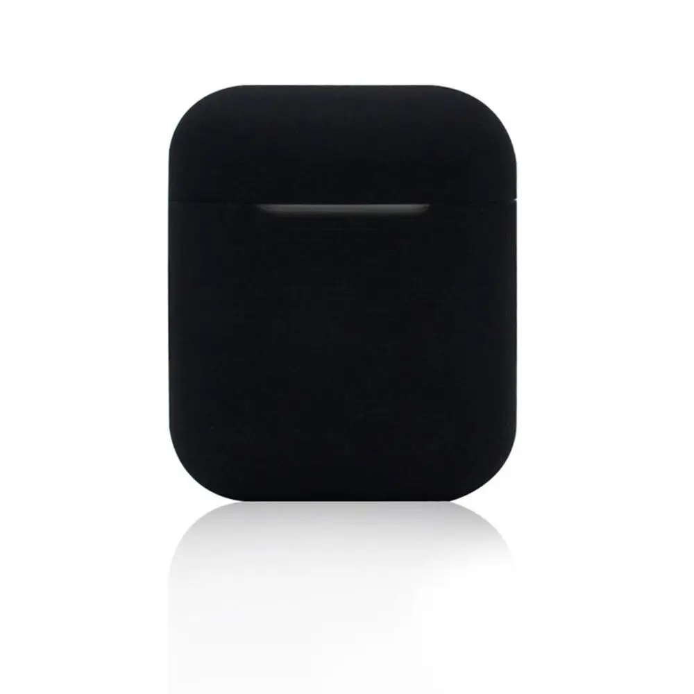 Мягкий силиконовый чехол, наушники для Apple Airpods, чехол, Bluetooth, беспроводные наушники, защитный чехол, коробка для Air Pods, наушники, сумка - Цвет: Черный