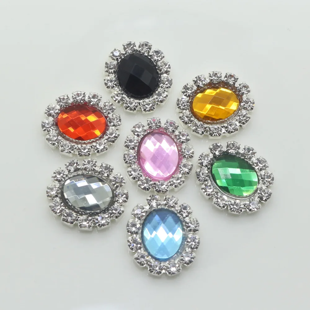 10 шт. декоративные пуговицы для волос 14 х16 мм|oval rhinestone button|rhinestone buttonsflower center |