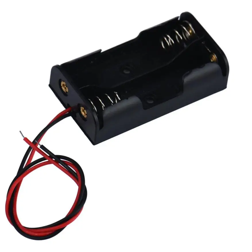 Пластиковый чехол для 2 АА с проводными выводами держателем аккумулятора июль 2017