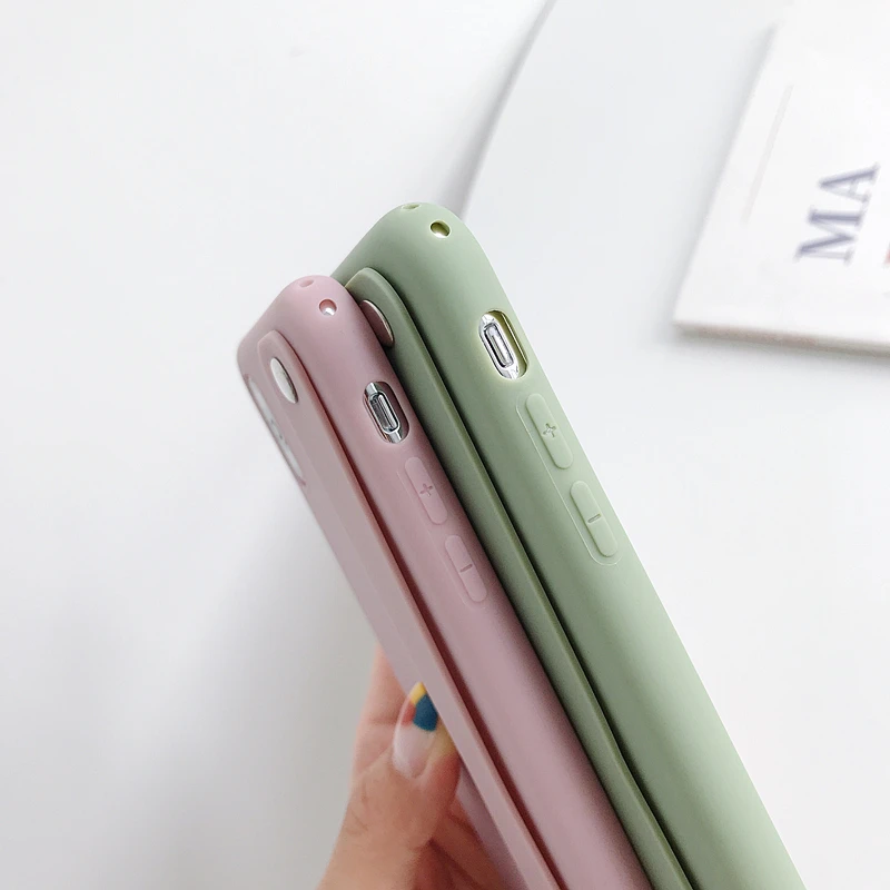 LOVECOM сплошной карамельный цвет ремешок для телефона чехлы для iPhone 11 Pro Max XS Max XR 6 6S 7 8 Plus X Мягкая силиконовая задняя крышка