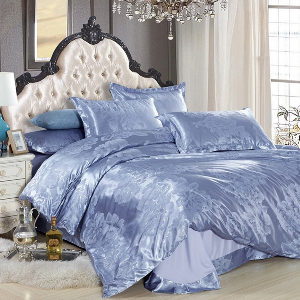 Such as pictures Горячая жаккардовое Постельное белье queen King size пододеяльник набор шелк и хлопок постельное белье синий camelcolor - Цвет: Such as pictures
