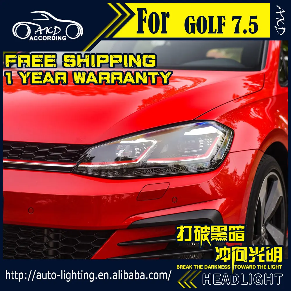 Головной фонарь в сборе для Volks wgen Golf 7 фары Golf 7,5 светодиодный фонарь DRL динамический сигнал поворота Биксеноновые линзы HID