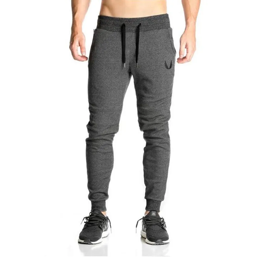 

Mens Fitness Workout Pants Elastic Cotton Pants Skinny Sweatpants Trousers Jogger Cotton Casual fashion Drop shipping Pants