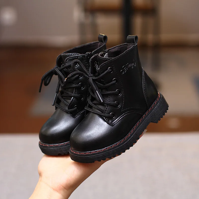 Зимние ботинки с боковой молнией для мальчиков и девочек модные зимние