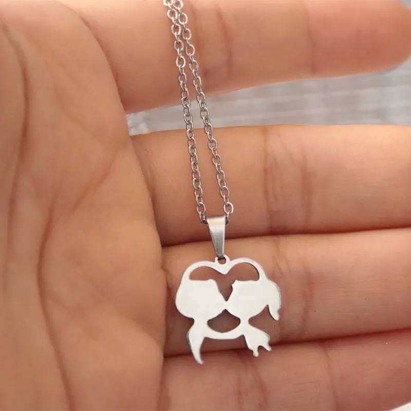 1 шт. два маленьких ребенка в сердце ожерелье кулоны &quotлюбовь&quot ожерелья для