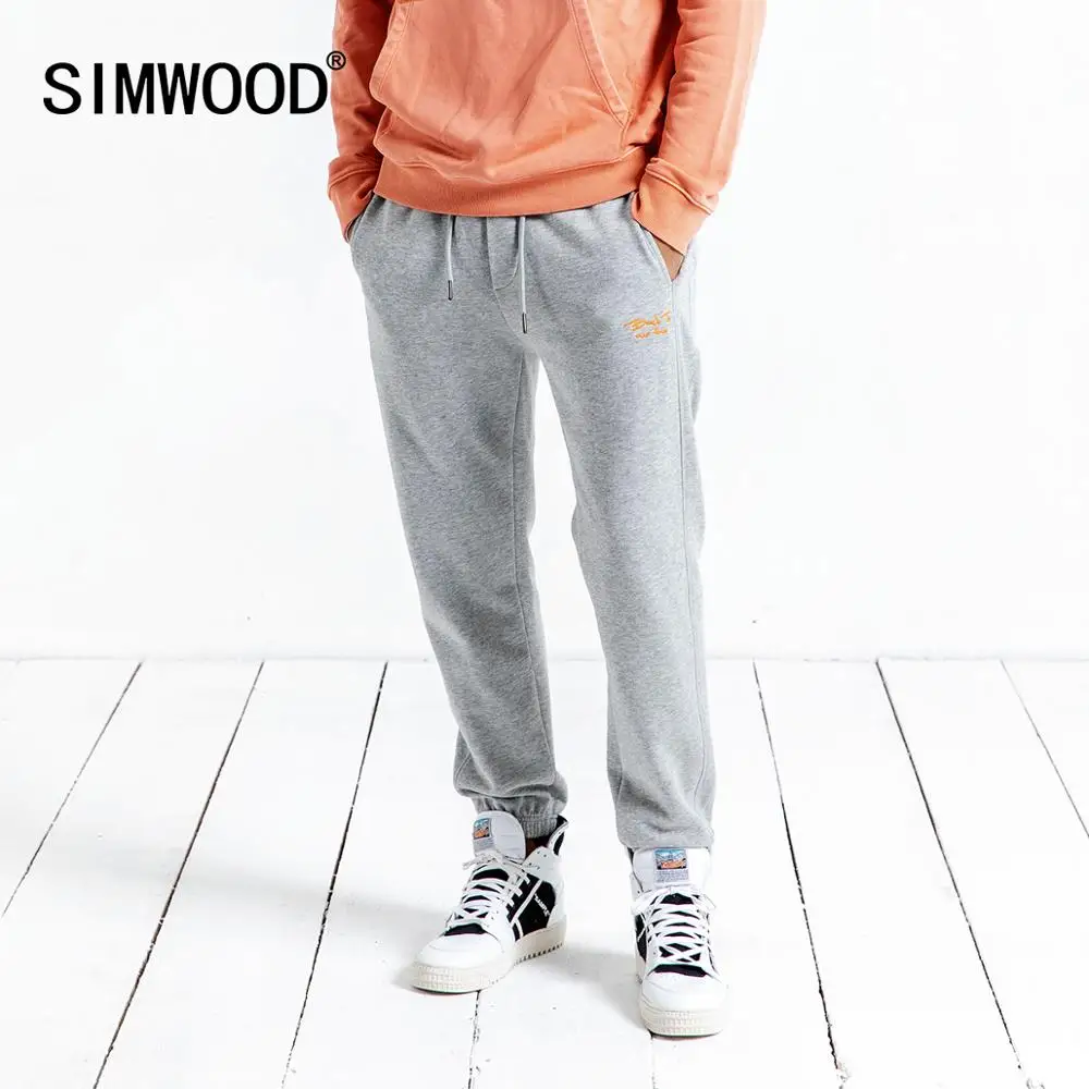 Мужские спортивные брюки на завязке SIMWOOD для бега из 100% хлопка тренировочные