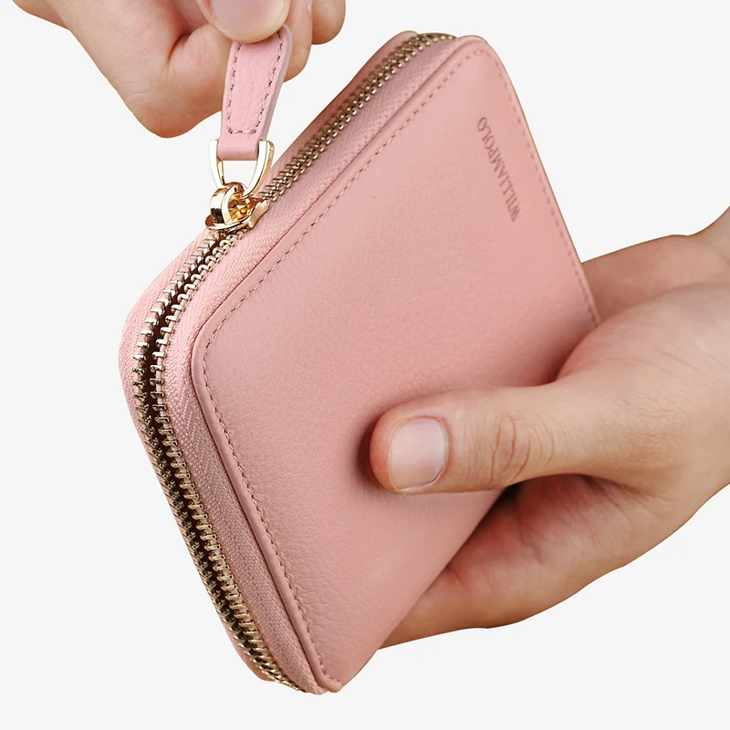 Кошельки WILLIAMPOLO для мужчин и женщин компактный бумажник из натуральной кожи на