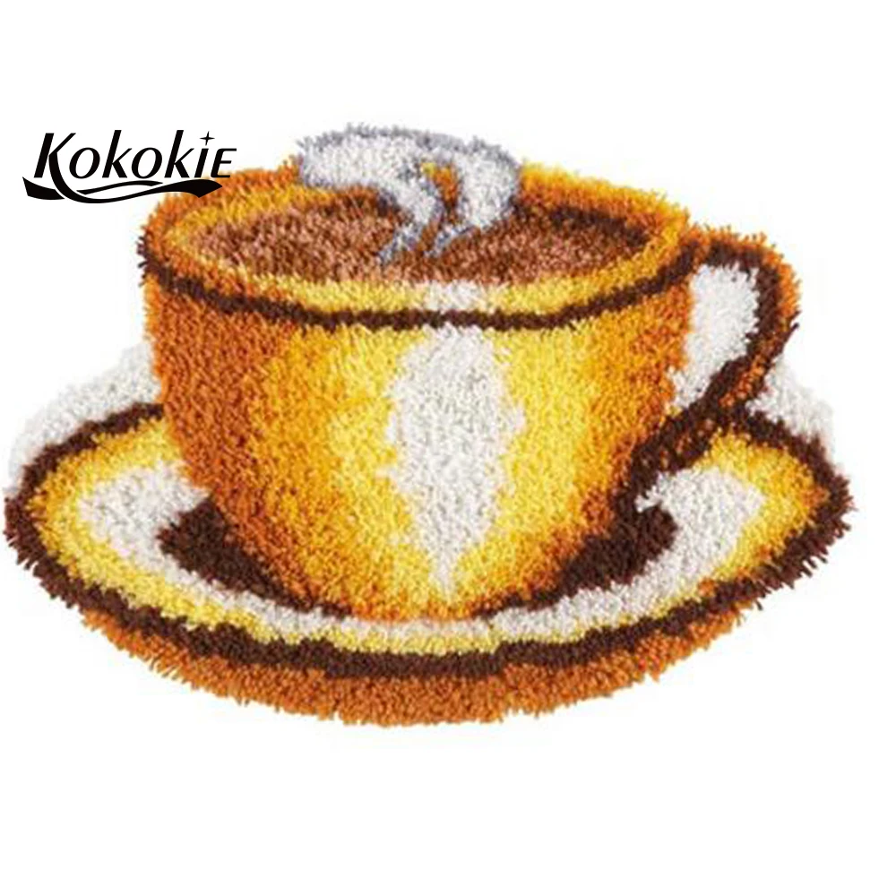 

Вязание крючком diy tapis игла для ковра Foamiran для рукоделия защелки крючка наборы ковров наборы гобеленов кофейного узора напечатанные подушки Коврики