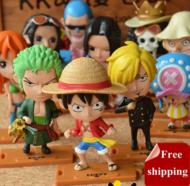 Аниме одна штука 10 шт./компл. ПВХ фигурка Q версия Luffy Nami Zoro Sanji Tony Chopper Hancock фигурку