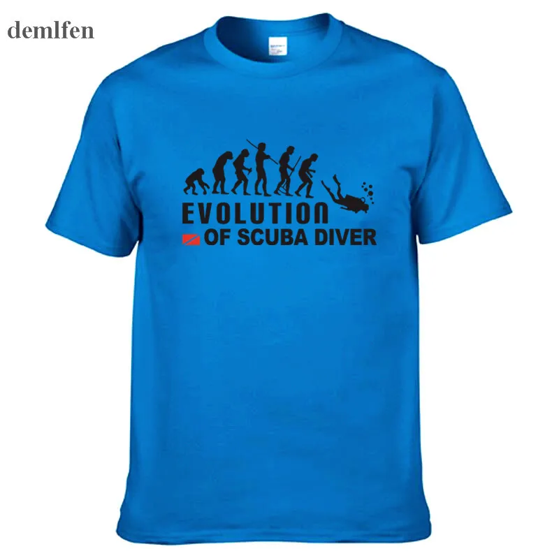 Evolution Of Scuba Diver нырять флаг погружения забавная черная футболка мужская новый
