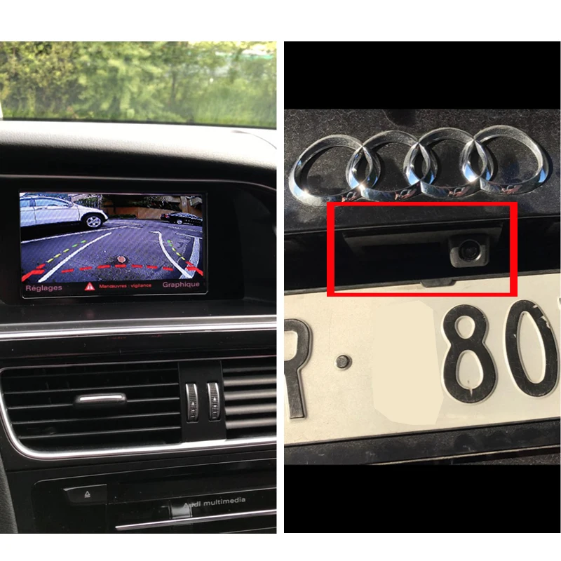 GreenYi автомобильная ручка багажника HD камера заднего вида для Audi A4 A5 S5 Q3 Q5 VW Tiguan с
