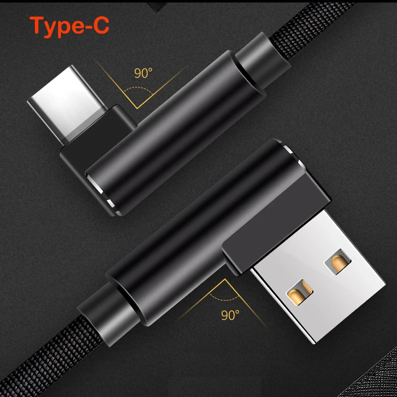 MUSTTRUE usb type-C кабель для быстрой зарядки samsung S8 USB-C 90 градусов плетеный шнур type-c Xiaomi
