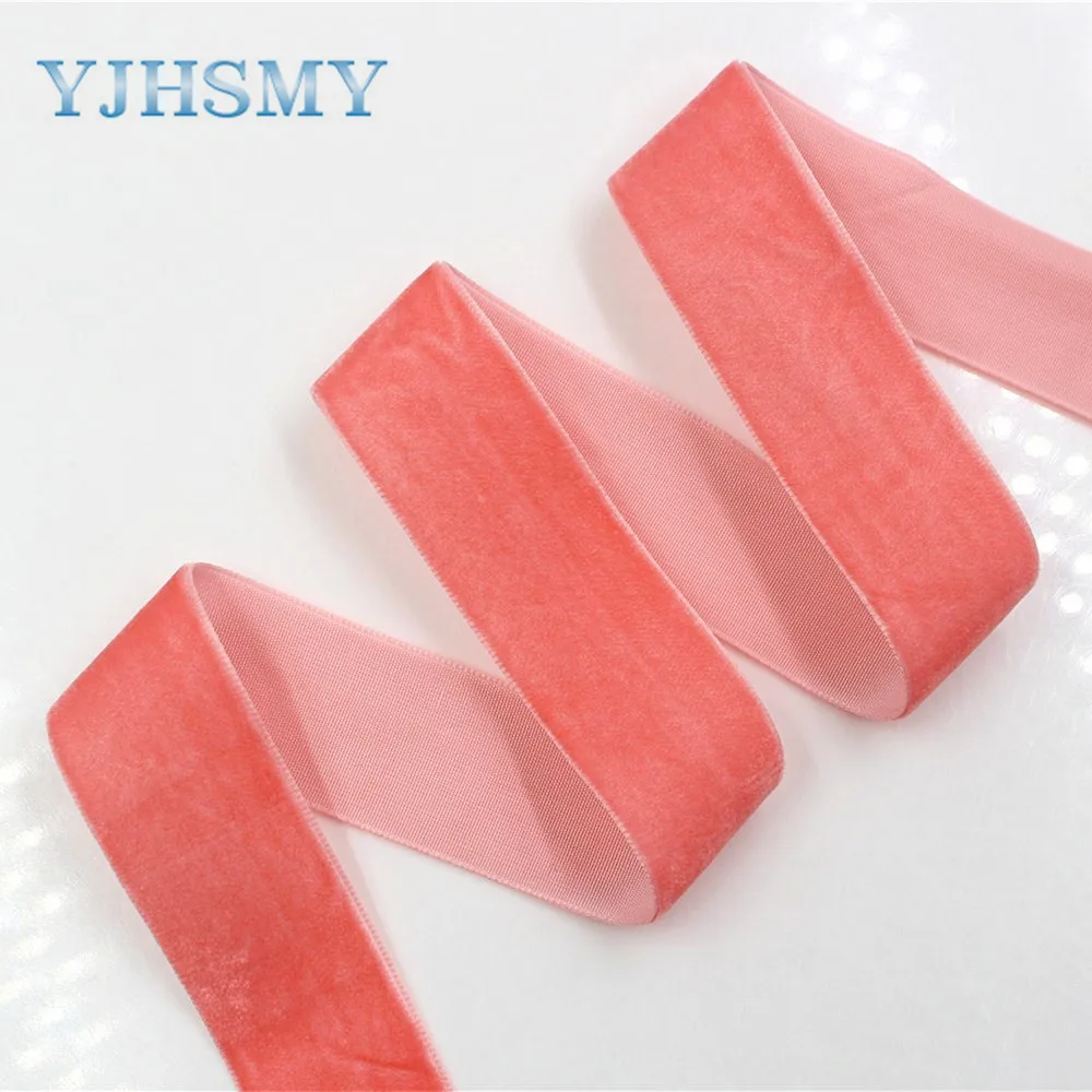 YJHSMY D 171230 266 25 мм 10 ярдов сплошной цвет Флокирование термопечать grosgrain Свадебные