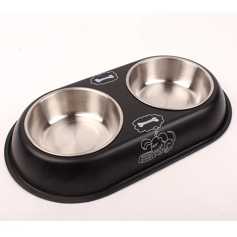 

Pet Dog Stainless Steel Bowl Travel Water Food Feeder Cute Pattern Bowl for Small Medium Large Cats Dogs BW721