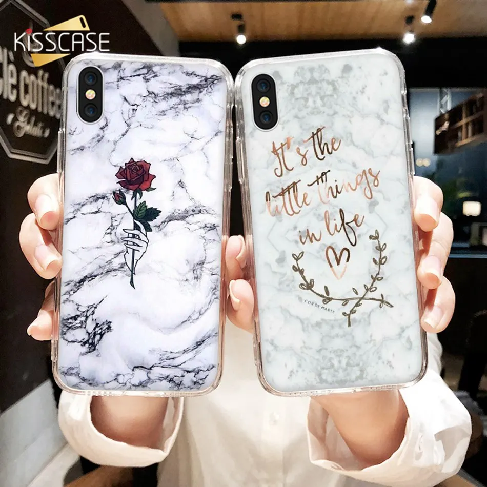 KISSCASE модный мраморный чехол для телефона iPhone 7 6 силиконовый XR XS Max 6s 8 Plus 5 5S 3D