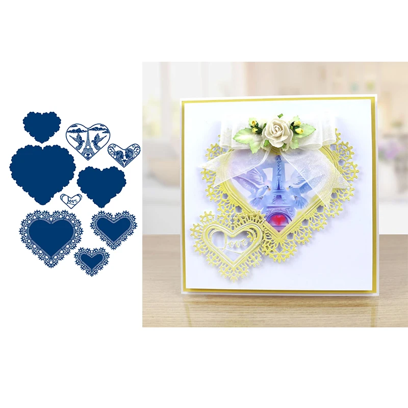 Металлический трафарет для фотографий с изображением сердца новинка 2019|Вырубные