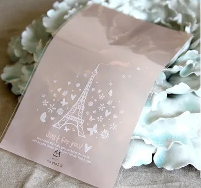 

Free shipping Eiffel tower decoration flat bag candy wrapping bag dessert cookie biscuit package bags party gift favors