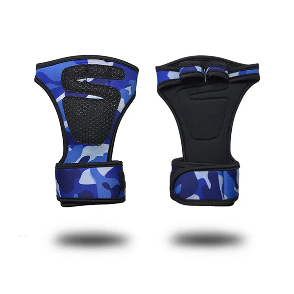 Weight Lifting Gloves with Wrist Wraps For Men& Women Non-Slip Palm Silicone Grip Gym Glove For Crossfit Bodybuilding Pull Ups - Цвет: Blue