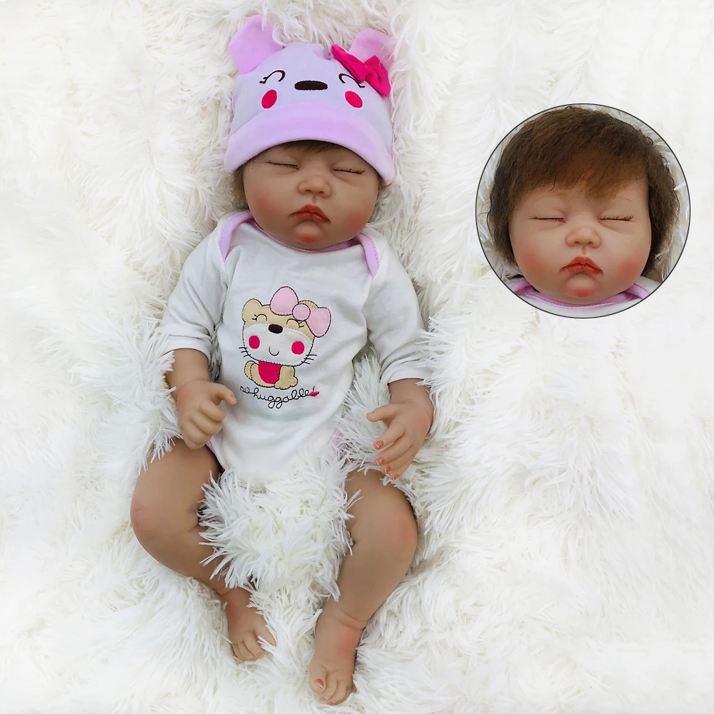 OtardDolls 21 дюймов силиконовые Reborn Детские куклы спящие девочки детские живые мягкие игрушки для букетов куклы Bebe Reborn игрушки