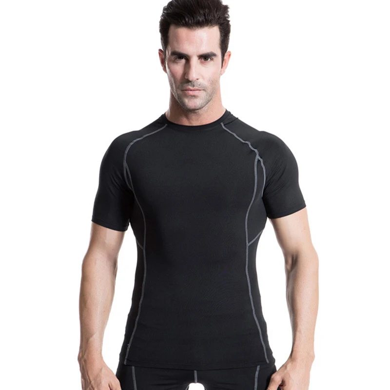 Фитнес мужские футболки с коротким рукавом для бега одежда быстросохнущие
