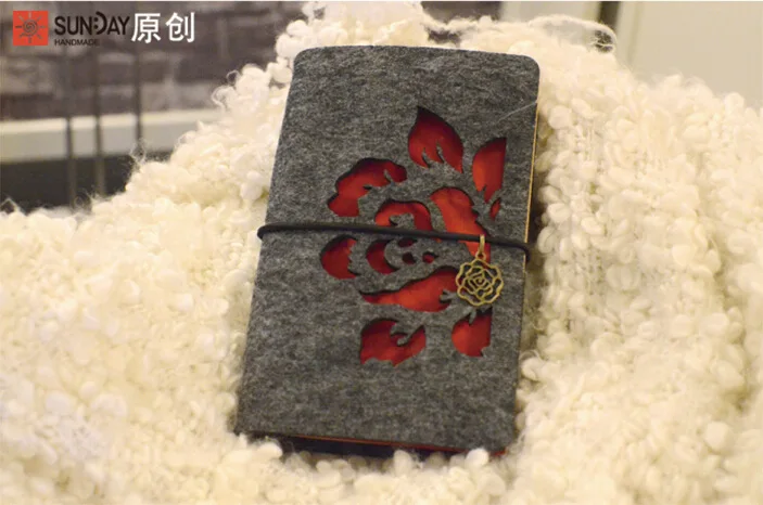 А5 А6 свободный лист многоразового использования полый Розовый шерстяной войлок