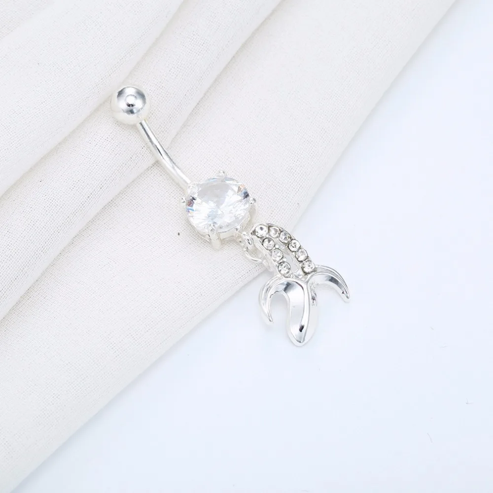 Забавные бананы циркония кулон анти аллергия нержавеющая сталь женские